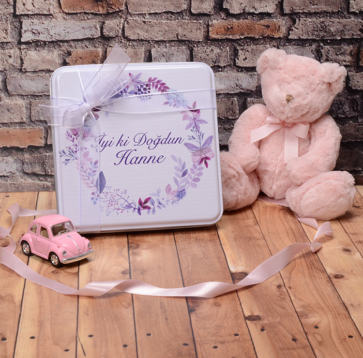 dogum gunu cikolatasi flower metal kutu 48 ad cikolatali 